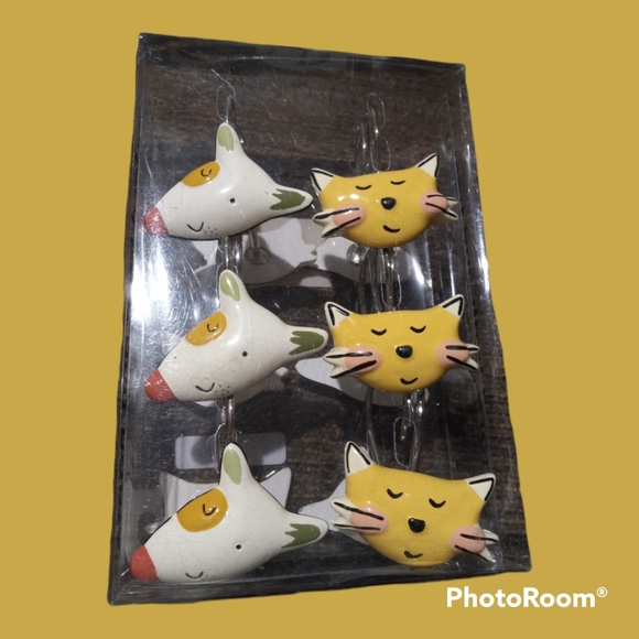 Oxford Other - Jenny Faw Oxford Cats and Dogs Shower Curtain Hooks NIB